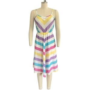 Vintage Colorful Chevron Midi Sundress